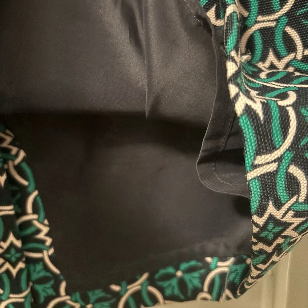 J. Crew Teal and White Geometric Pencil Skirt - Picture 7 of 9